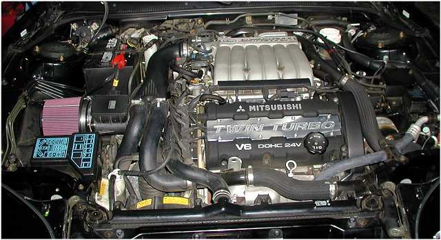 Stock: 320 Hp twin turbo, intercooled, DOHC, 24V, 3 litre V6.