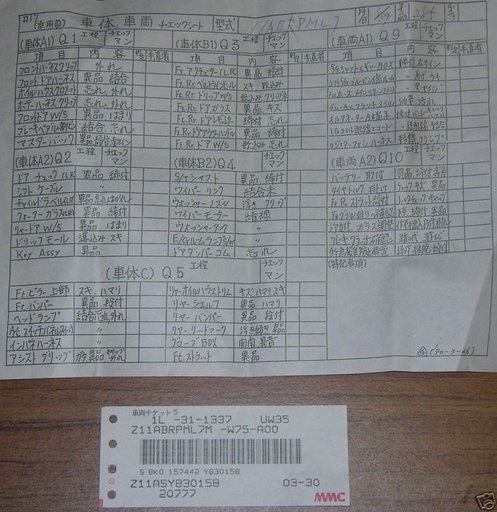 3000GT Spyder build sheet